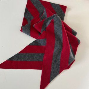 GAP Women's Long Diagonal Scarf Gray & Red